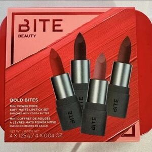 Bite Beauty Bold Bites Mini Power Move Soft Matte Lipstick Set Of 4 NIB!